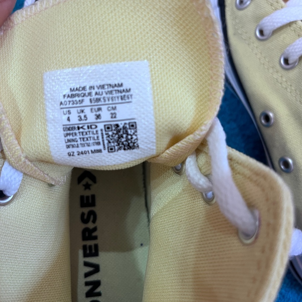 Converse Kids Yellow High-Top Sneakers - Picture 7 of 8
